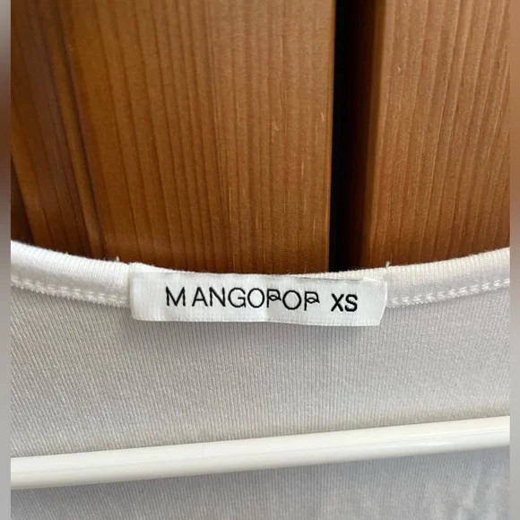 White Mangopop bodysuit short sleeves size XS - Picture 5 of 5